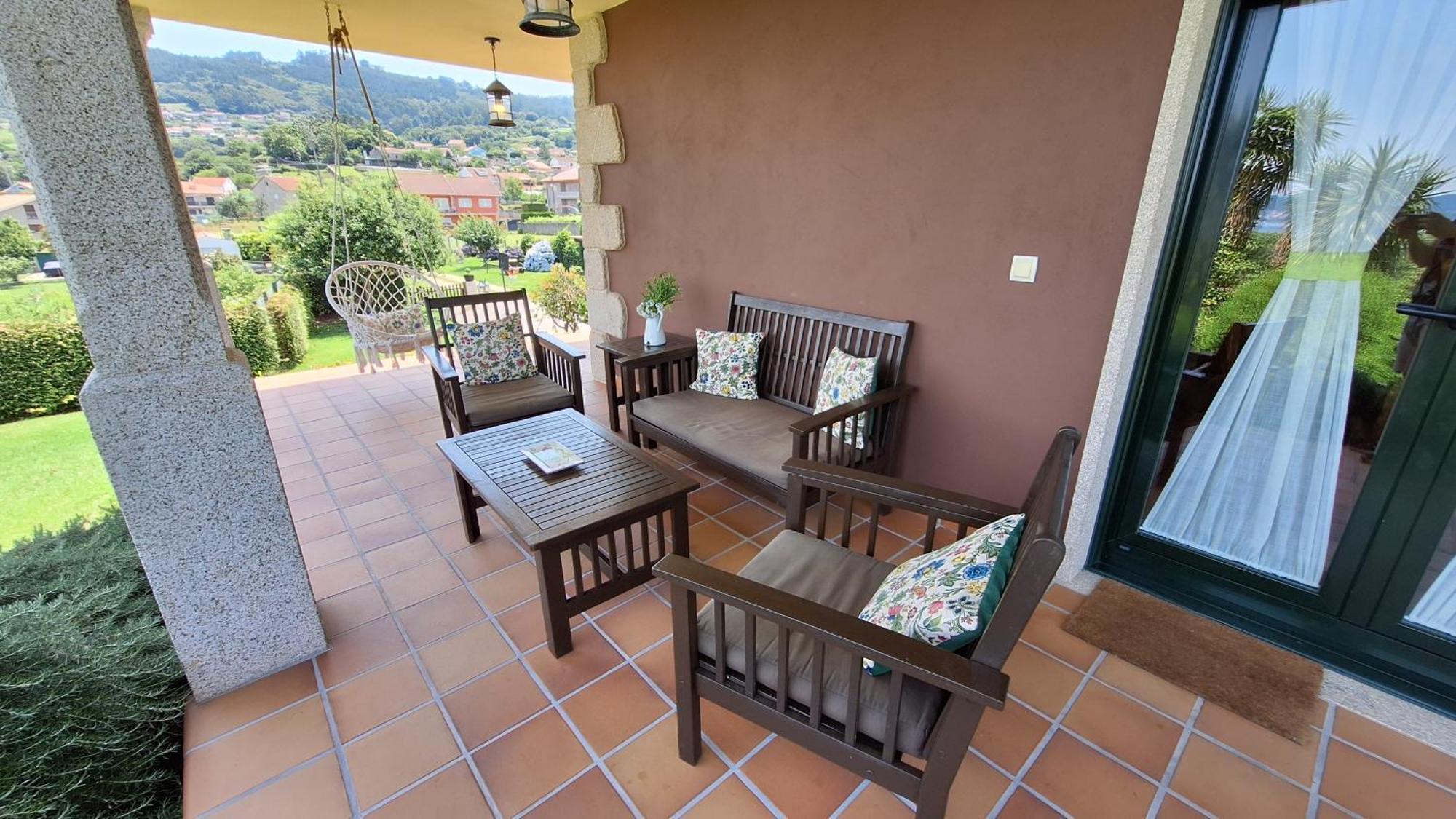 Chalet Rural 400 M Playa Piscina Barbacoa Chimenea Bueu Exteriör bild