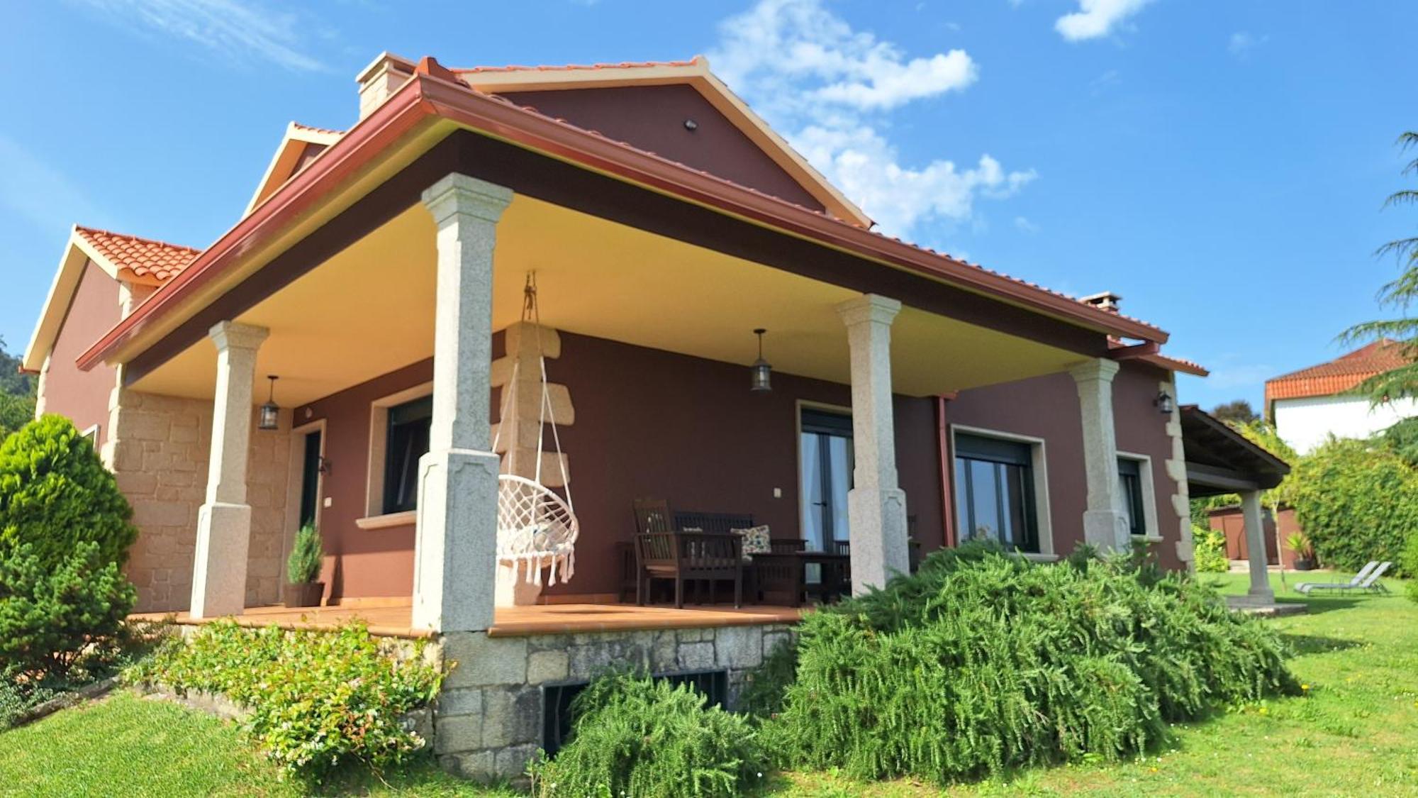 Chalet Rural 400 M Playa Piscina Barbacoa Chimenea Bueu Exteriör bild