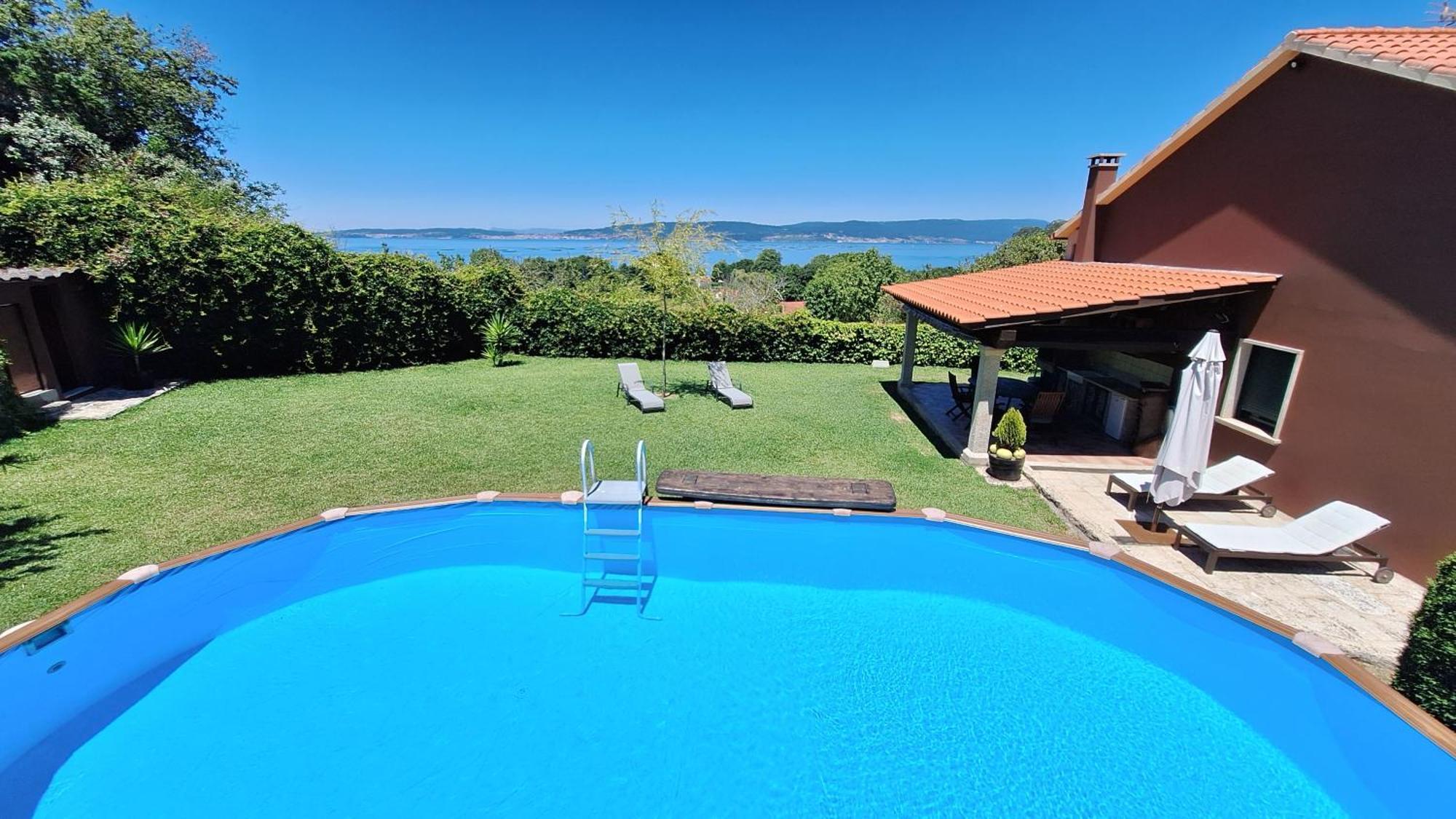 Chalet Rural 400 M Playa Piscina Barbacoa Chimenea Bueu Exteriör bild